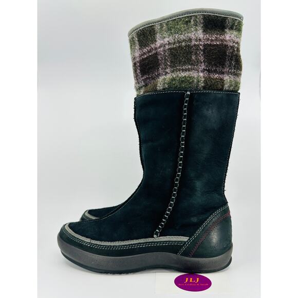 ECCO Women's Black Suede Wool Lined Cuffable Winter Boots Size 37 EU/ 6-6.5 US - Picture 6 of 16